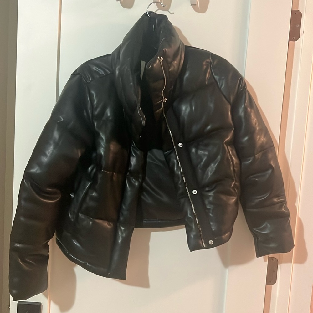 Abercrombie & Fitch Vegan Leather Puffer